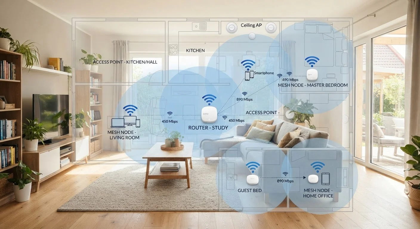 Wi-Fi Extenders, Mesh Systems, and Access Points: Choosing Coverage for Your Home